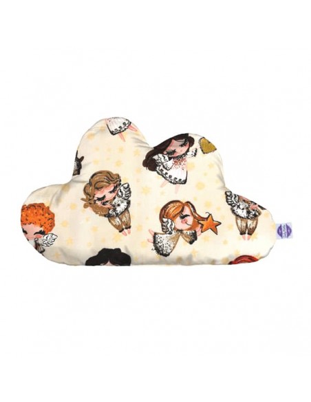 Anioły - Poduszka Dekoracyjna Velvet + Bawełna Chmurka 54x34 cm
