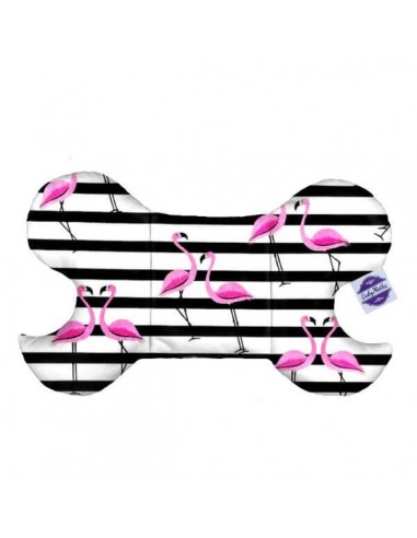 Flamingi - Poduszka Motylek Antywstrząsowy dla Niemowlaka - Bawełna + Minky