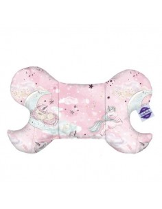 Unicorn pink - Poduszka Motylek Antywstrząsowy dla Niemowlaka - Bawełna + Minky