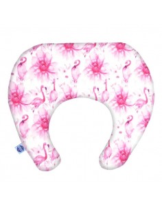Pink Flamingo - Poduszka Bambusowa Podrózna Rogal 44x36 cm (+5 LAT)