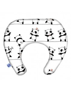 Panda - Poduszka Podróżna Rogal 44x36 cm (+5 LAT) bawełna + minky