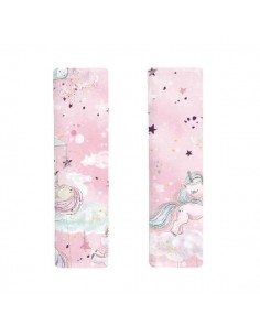 Unicorn pink - Ochraniacz na pasy bawełna + minky