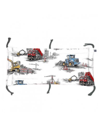 Koparki - Moduł 60x30 cm Ochraniacza na Szczebelki do Łóżeczka 60x120 cm - dwustronnie bawełniany