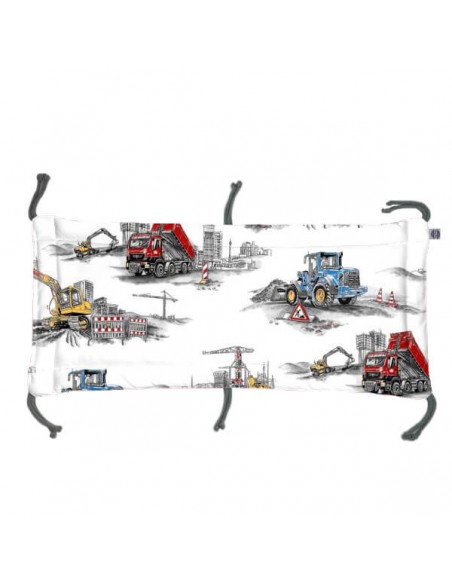 Koparki - Moduł 60x30 cm Ochraniacza na Szczebelki do Łóżeczka 60x120 cm - dwustronnie bawełniany