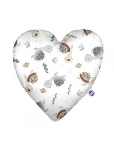 Żółwie - Poduszka Dekoracyjna Velvet + Bawełna Serce 48x48 cm