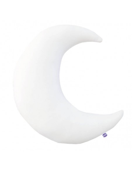 Biały - Poduszka Dekoracyjna Bawełniana Księżyc 45x45 cm