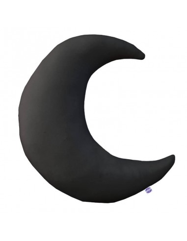 Czarny - Poduszka Dekoracyjna Bawełniana Księżyc 45x45 cm