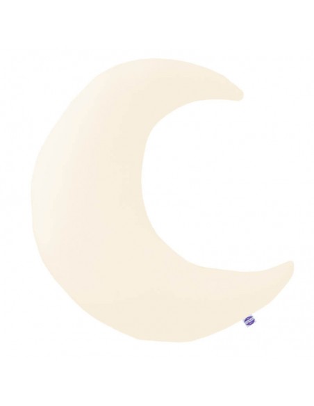 Beżowy - Poduszka Dekoracyjna Bawełna + Minky Księżyc 45x45 cm
