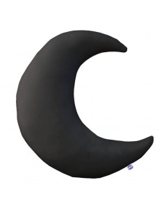 Czarny - Poduszka Dekoracyjna Bawełna + Minky Księżyc 45x45 cm