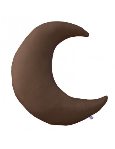 Czekoladowy - Poduszka Dekoracyjna Bawełna + Minky Księżyc 45x45 cm