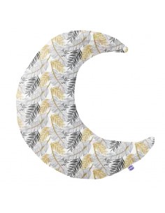 Palmy - Poduszka Dekoracyjna Bawełna + Minky Księżyc 45x45 cm
