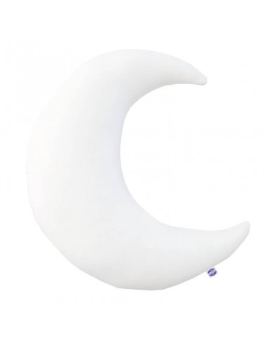 Biały - Poduszka Dekoracyjna Bawełna + Velvet Księżyc 45x45 cm