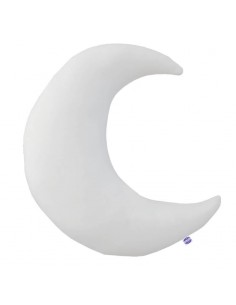 Jasny szary - Poduszka Dekoracyjna Bawełna + Velvet Księżyc 45x45 cm