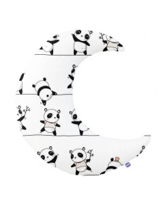 Panda - Poduszka Dekoracyjna Bawełna + Velvet Księżyc 45x45 cm