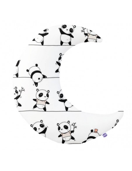 Panda - Poduszka Dekoracyjna Bawełna + Velvet Księżyc 45x45 cm