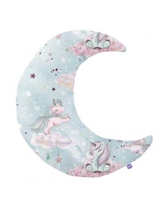 Unicorn - Poduszka Dekoracyjna Bawełna + Velvet Księżyc 45x45 cm
