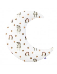 Kucyki - Poduszka Dekoracyjna Bawełna + Minky Księżyc 45x45 cm