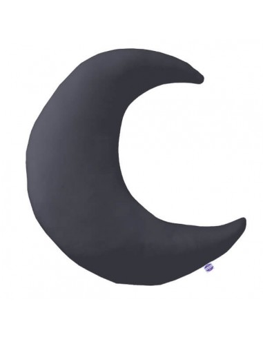 Ciemny szary - Poduszka Dekoracyjna Bawełna + Minky Księżyc 45x45 cm