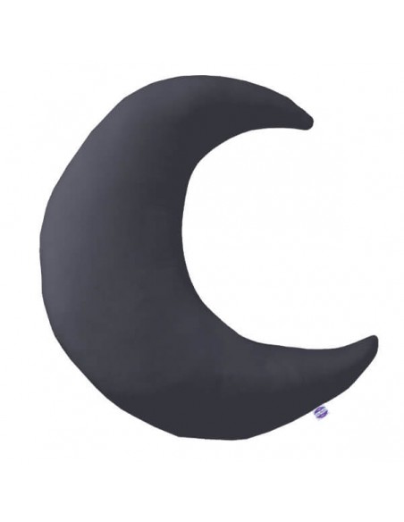 Ciemny szary - Poduszka Dekoracyjna Bawełna + Velvet Księżyc 45x45 cm