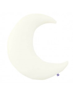 Ecru - Poduszka Dekoracyjna Bawełna + Minky Księżyc 45x45 cm