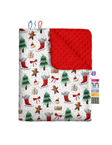 Święta - Kocyk do fotelika samochodowego - bawełna + minky