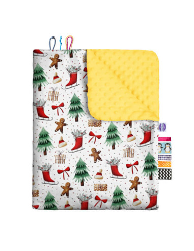 Święta - Kocyk do fotelika samochodowego - bawełna + minky