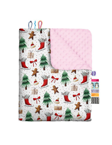 Święta - Kocyk do fotelika samochodowego - bawełna + minky