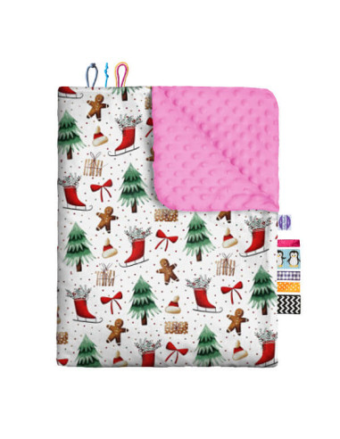 Święta - Zestaw - Kocyk Minky + Poduszka Minky - dowolny rozmiar