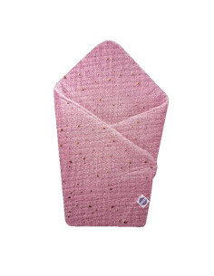 Sephia Rose Gold Dots - Rożek dla noworodka z muślinu