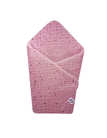 Sephia Rose Gold Dots - Rożek dla noworodka z muślinu