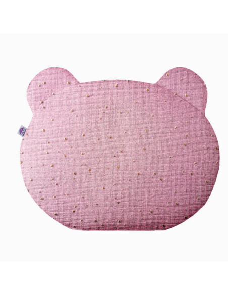 Sephia Rose Gold Dots - Poduszka MIŚ z muślinu 40 x 30 cm