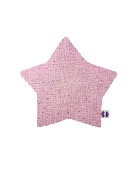 Sephia Rose Gold Dots - Poduszka gwiazdeczka z muślinu 27x27 cm