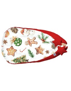 Święta - Duży Kokon Niemowlęcy 110x70 cm Bawełna + Minky