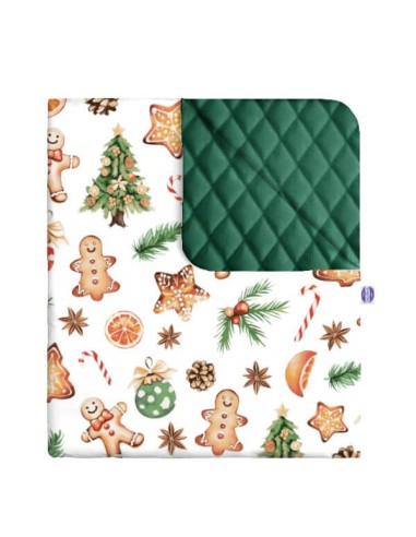 Święta - Narzuta velvet + bawełna - dowolny rozmiar