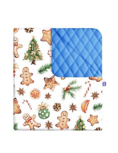 Święta - Narzuta velvet + bawełna - dowolny rozmiar