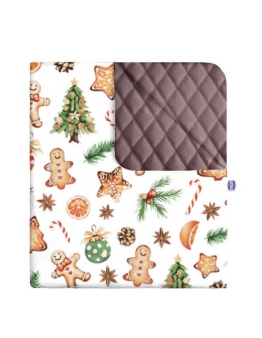 Święta - Narzuta velvet + bawełna - dowolny rozmiar