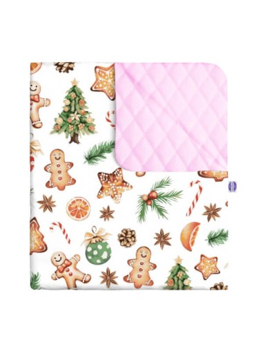 Święta - Narzuta velvet + bawełna - dowolny rozmiar