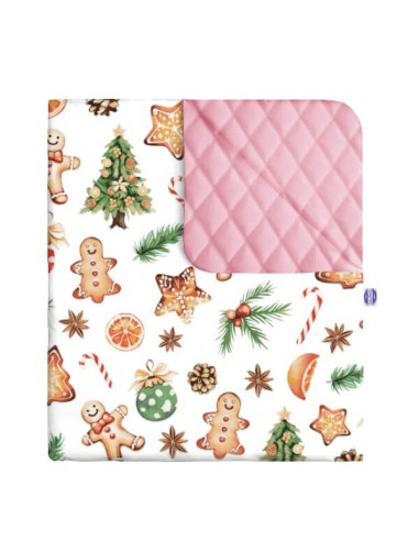 Święta - Narzuta velvet + bawełna - dowolny rozmiar