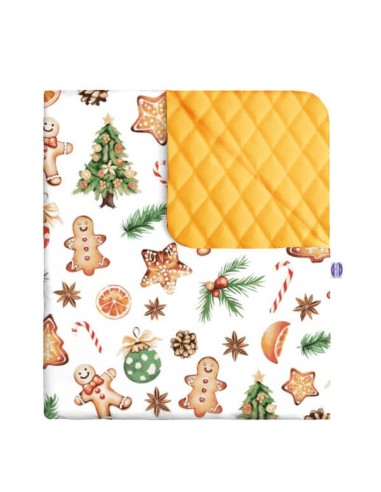 Święta - Narzuta velvet + bawełna - dowolny rozmiar