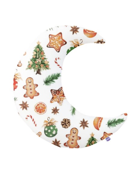 Święta - Poduszka Dekoracyjna Bawełna + Minky Księżyc 45x45 cm