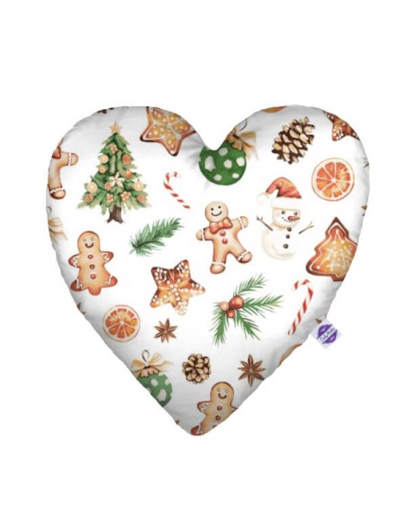 Święta - Poduszka Dekoracyjna Serce Wafel + Bawełna 48x48 cm