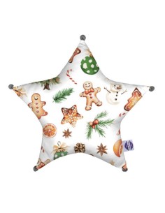 Święta - Poduszka Dekoracyjna Velvet + Bawełna Gwiazda 45x45 cm