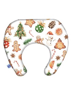 Święta - Poduszka Podróżna Mały Rogal 33x26 cm (1-4 LAT) bawełna + minky