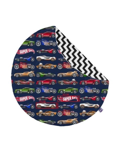 Super cars - Mata do zabawy i raczkowania - Okrągła - dowolny rozmiar