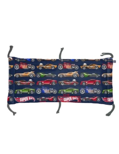 Super cars - Moduł 70x30 cm Ochraniacza na Szczebelki do Łóżeczka 70x140 cm - dwustronnie bawełniany
