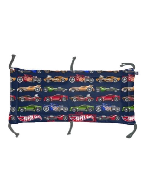 Super cars - Moduł 70x30 cm Ochraniacza na Szczebelki do Łóżeczka 70x140 cm - dwustronnie bawełniany