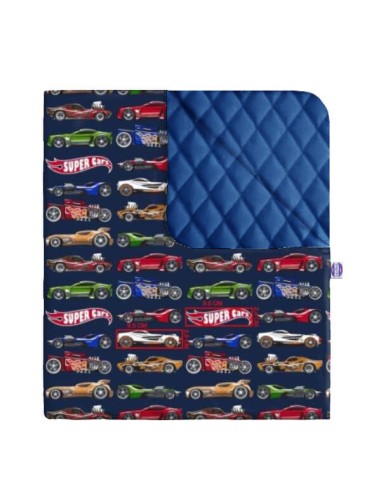 Super cars - Narzuta velvet + bawełna - dowolny rozmiar
