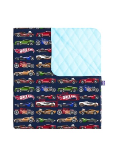 Super cars - Narzuta velvet + bawełna - dowolny rozmiar