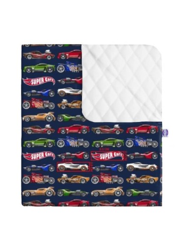 Super cars - Narzuta velvet + bawełna - dowolny rozmiar