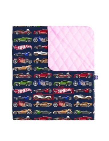 Super cars - Narzuta velvet + bawełna - dowolny rozmiar